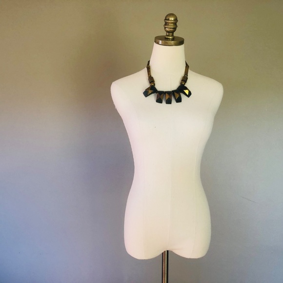 Wood Metal Copper Tone Necklace - Picture 3 of 5